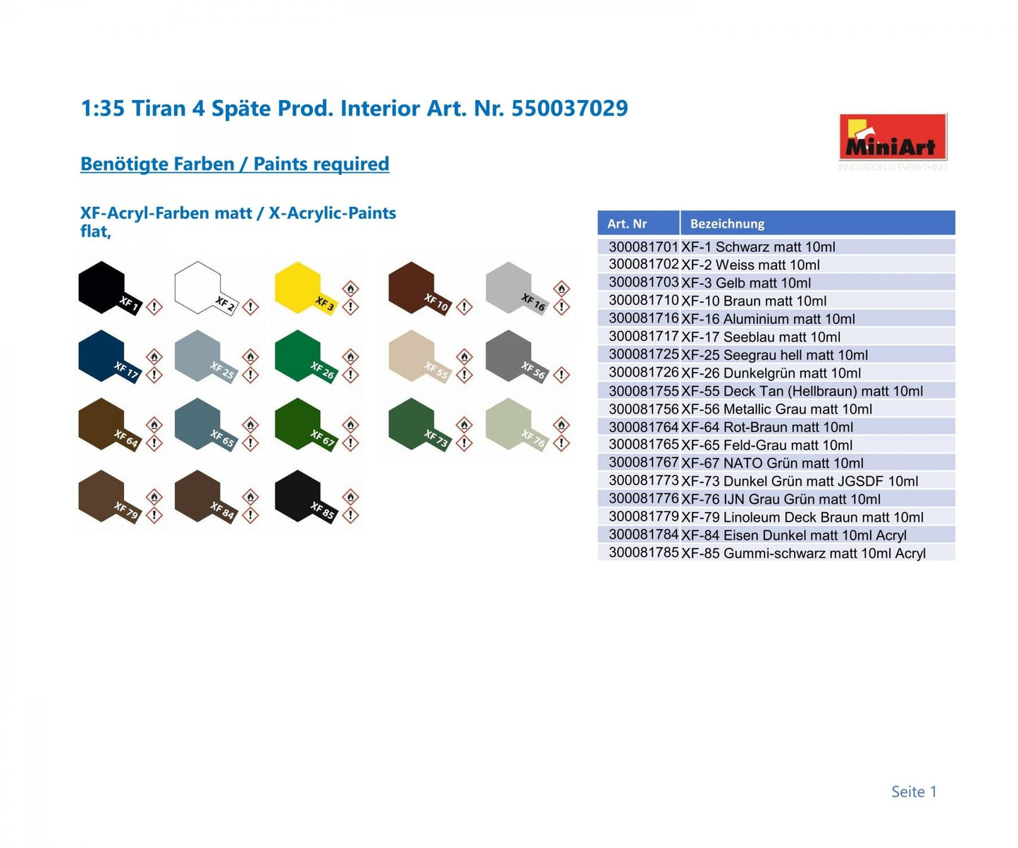 1:35 Tiran 4 Late Type Interior - 550037029